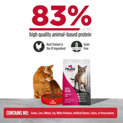 Nulo Freestyle croquettes poulet, goût apprécié par les chats exigeants.