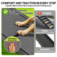 NUOBESTY rampa para perros con superficie antideslizante, mayor adherencia durante subida.