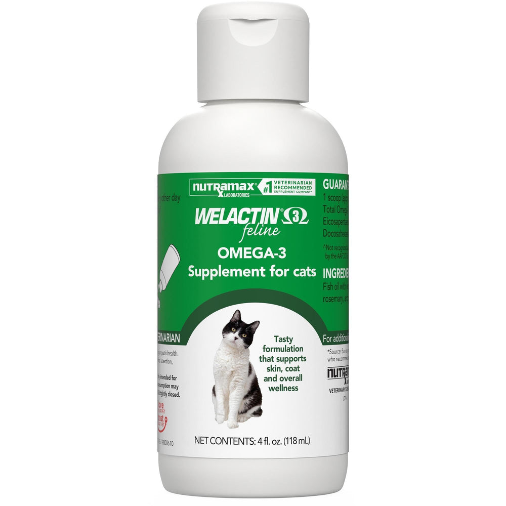 Welactin de Nutramax, aceite de pescado para gatos, mejora piel y pelaje.