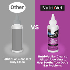 Nutri-Vet aplicación de gotas en orejas para higiene rápida y suave.