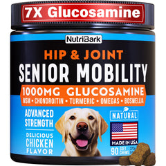 Nutribark glucosamina para perros en botella, fácil administración.