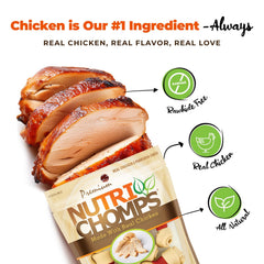 NutriChomps-dental: masticable para perros, enfocado en la higiene dental al morder.