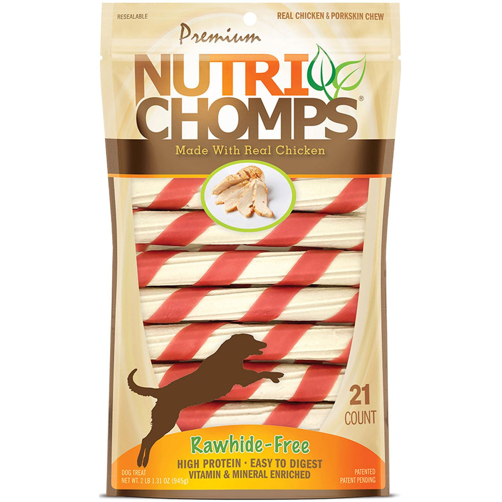 NutriChomps twists de seis pulgadas con sabor a pollo para premiar durante el juego
