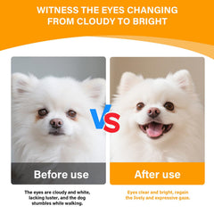 Nutridog defensa manchas lagrimas: enfoque en manchas alrededor de ojos.