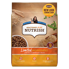 Nutrish alimento para perros con harina de cordero y arroz marrón, ideal para dietas simples