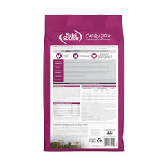 NutriSource ingredientes pollo-arroz: perfil nutricional visible en la etiqueta.