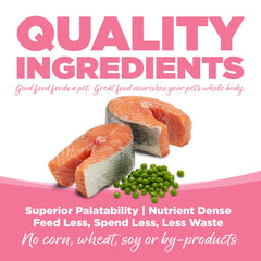 Perro comiendo en tazón con NutriSource Pure Vita Salmon y Guisantes.