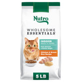 Nutro Wholesome Essentials gato seco pollo arroz interior, sabor favorito para gatos de interior.