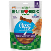 Nylabone comestibles para cachorros, empaque con sabor pavo y batata, ocupación segura.