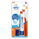 Nylabone kit dental avanzado para gatos, vista frontal, mejora higiene bucal diaria