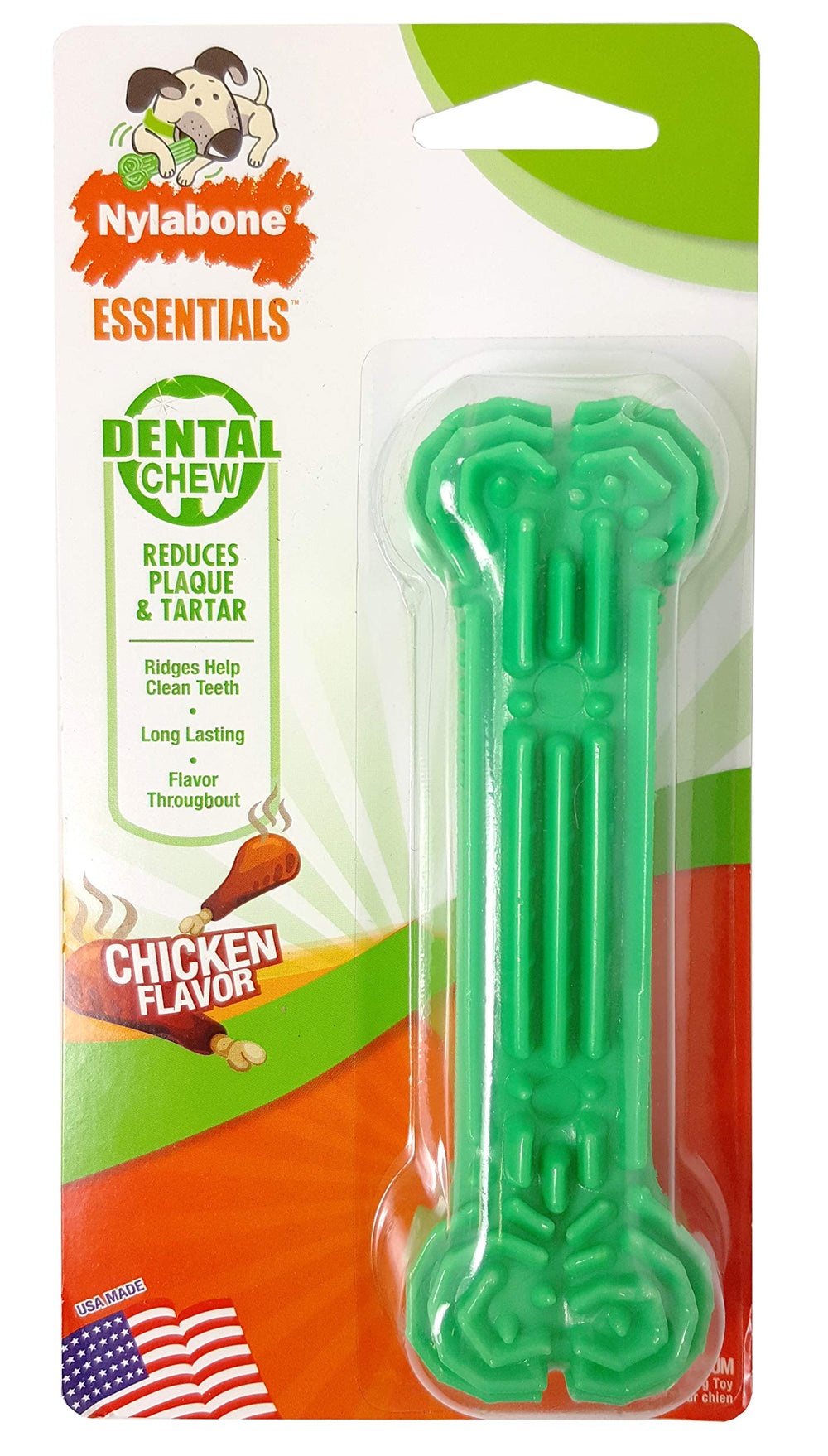Nylabone Daily Dent Drbl Chew Md: masticable diario para apoyar limpieza dental y desalentar masticación destructiva.