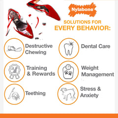 Nylabone Flexi Chew sabor pollo para perros, mantiene su interés en juego.