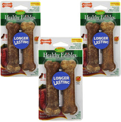 Nylabone Healthy Edibles, huesos roast beef, snack sabroso y fácil de digerir para perros