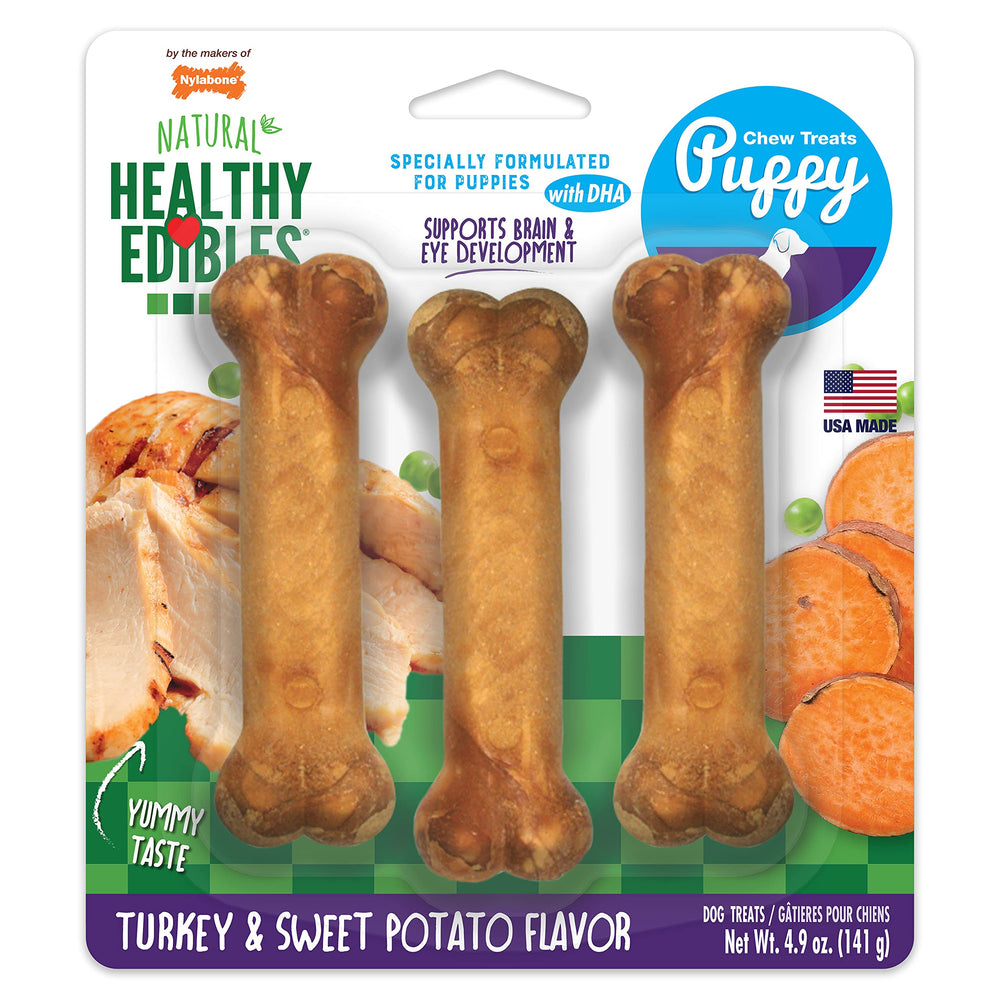 Nylabone Healthy Edibles sabor pavo y batata para cachorros pequeños