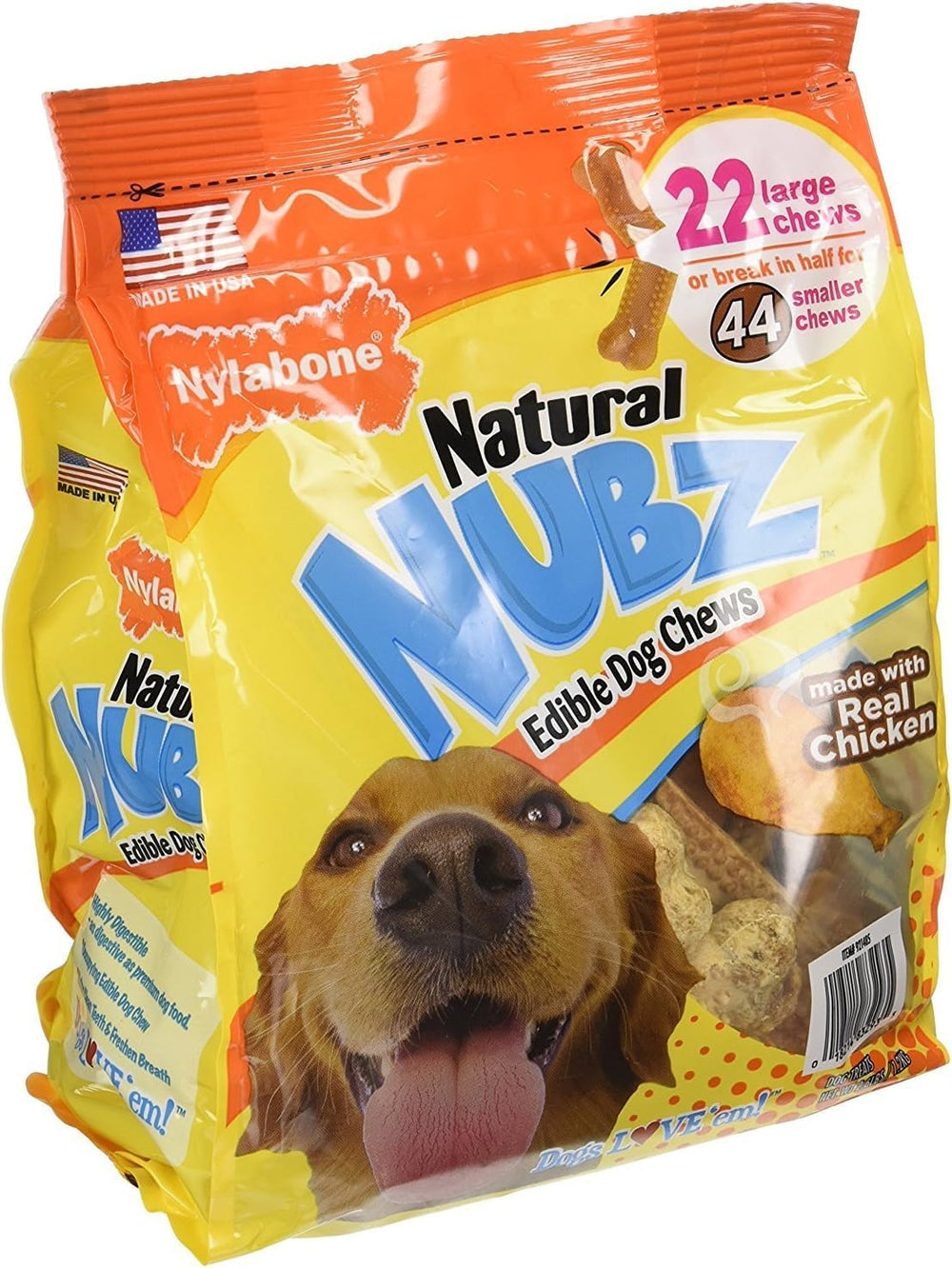 Nylabone Natural Nubz, bocadillos comestibles 66 piezas, ideal para masticación diaria