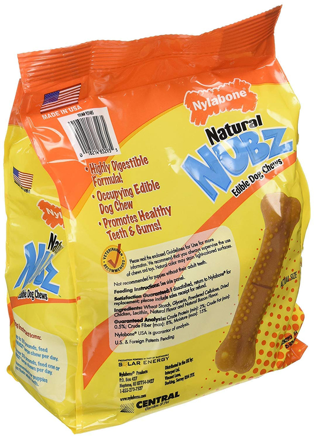 Nylabone Natural Nubz dos paquetes de 22 piezas grandes, ideal para recompensa y entretenimiento.