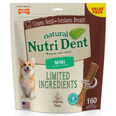 Nylabone Nutri Dent filet mignon mini: masticables para limpieza dental y aliento fresco.