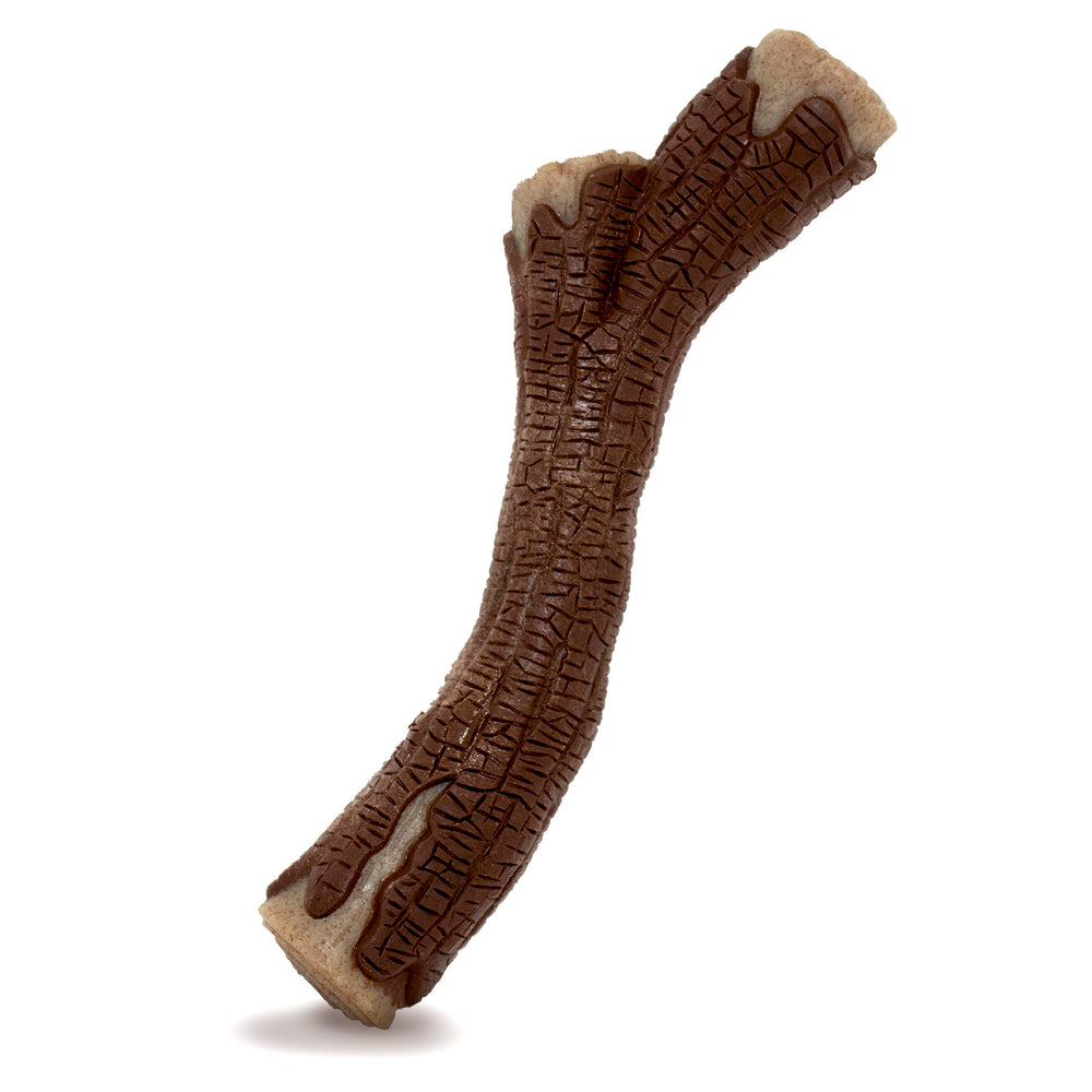 Nylabone palito de madera real con textura de corteza para masticación limpia