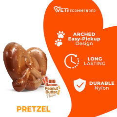Nylabone Pretzel Power Chew: sabor bacon y cacahuate para mayor interés