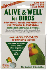 Oasis Vivo y Bien: tabletas probióticas que se disuelven en agua para aves, favoreciendo la hidratación.
