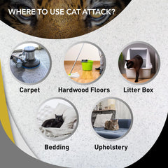 Odorcide Cat Attack uso seguro en superficies duras como madera y baldosas.