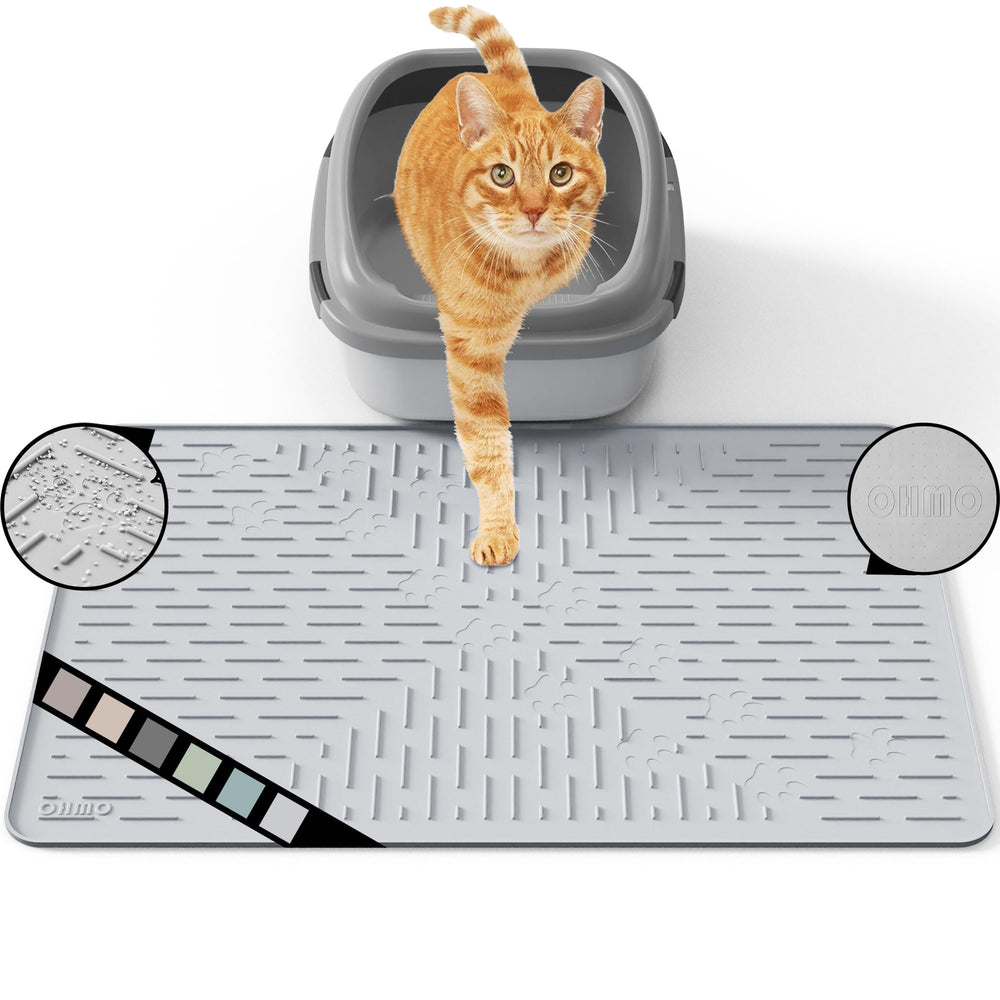 OHMO alfombrilla anti salpicaduras para gatos mantiene las áreas limpias con menos arena dispersa