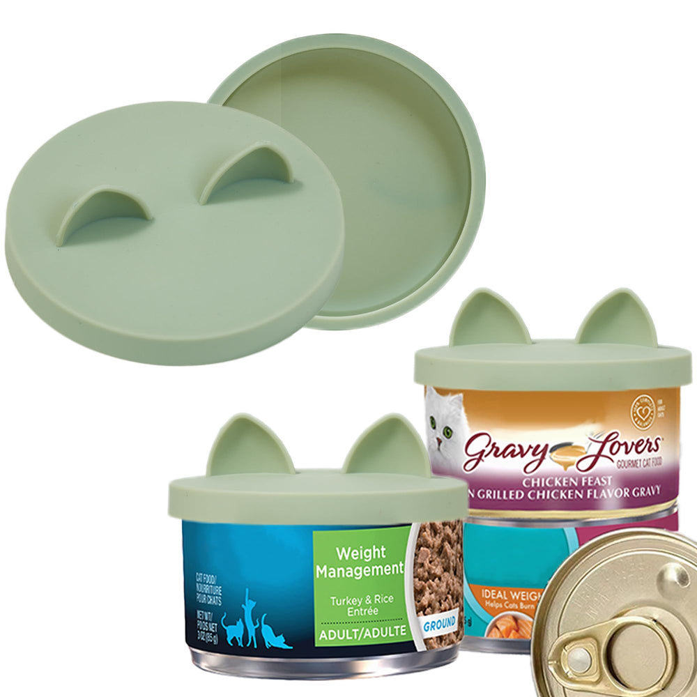 OHMO tapas dos-pack para latas de comida de gatos 3 oz, tacto suave y práctico