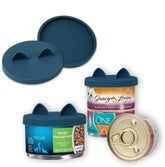 OHMO tapas latas azul oscuro, dos piezas para alimento de gatos