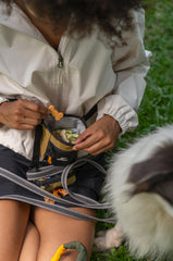 OllyDog cierre magnético para acceso rápido a golosinas durante las sesiones de adiestramiento.