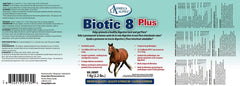 Omega Alpha Biotic 8: cuchara medidora para dosificar y apoyar la salud digestiva del caballo.