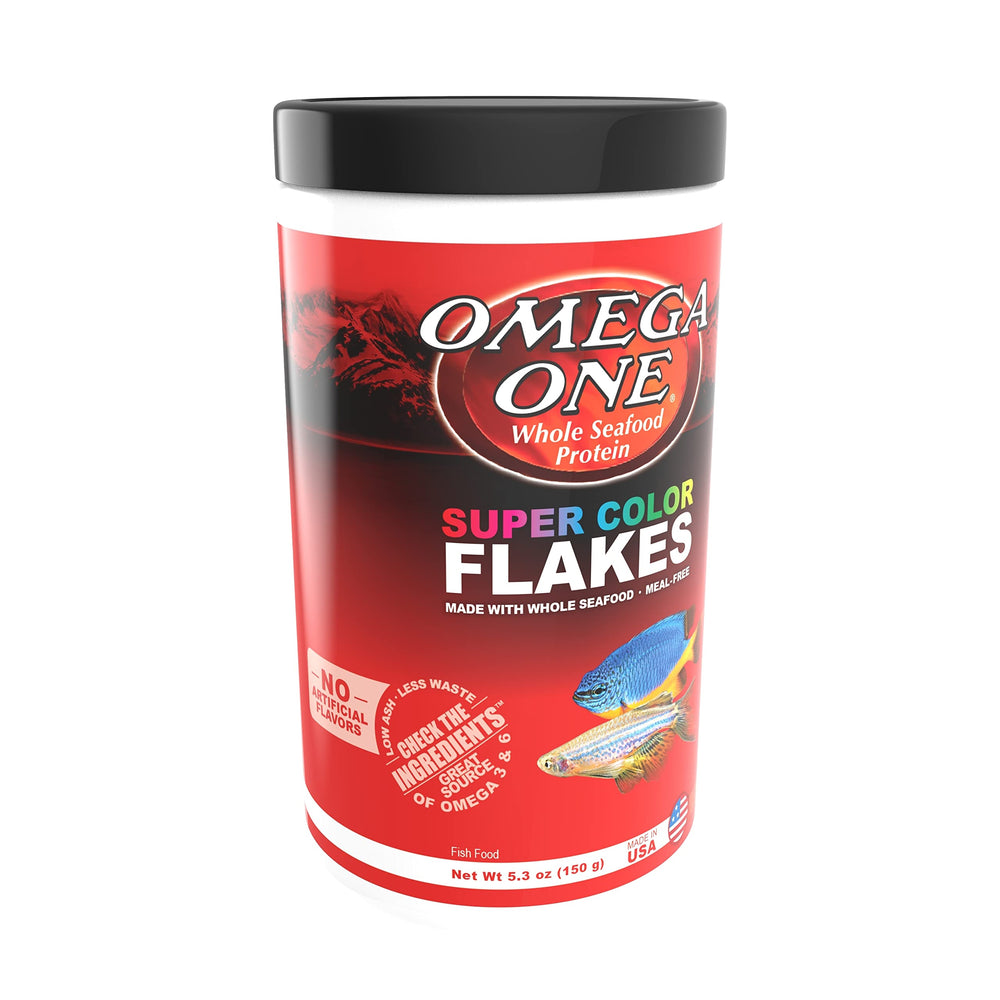 Omega One Super Color Flakes, bolsa de 5,3 oz, realza el color de los peces.