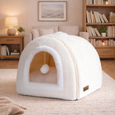 OMIVIER cama para gatos interior 2 en 1 refugio cómodo y seguro