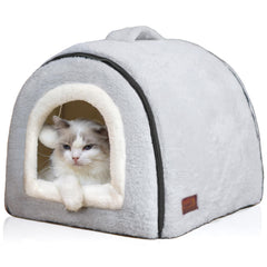 OMIVIER cama-gatos-interior-plegable: refugio cómodo para siestas tranquilas.