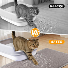 Ondware alfombrilla con malla de alta densidad para gato; captura granos sueltos.