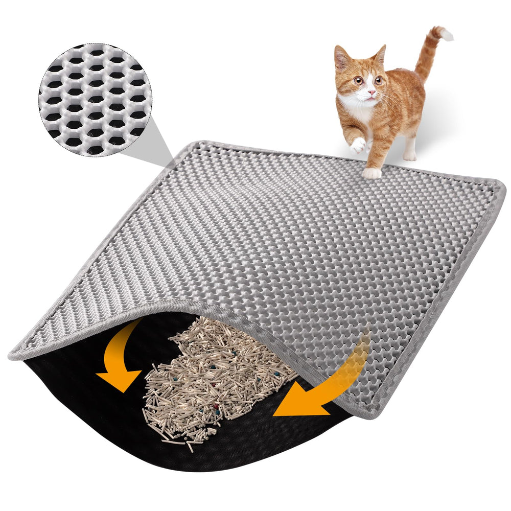 Alfombrilla Ondware para caja de arena de doble capa, recoge arena y facilita la limpieza.