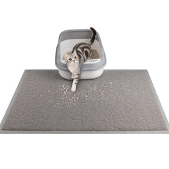 Ondware alfombrilla para caja de arena gris; atrapa arena y mantiene el suelo limpio.