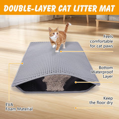 Ondware esterilla de doble capa para arena de gato, superficie fácil de limpiar.