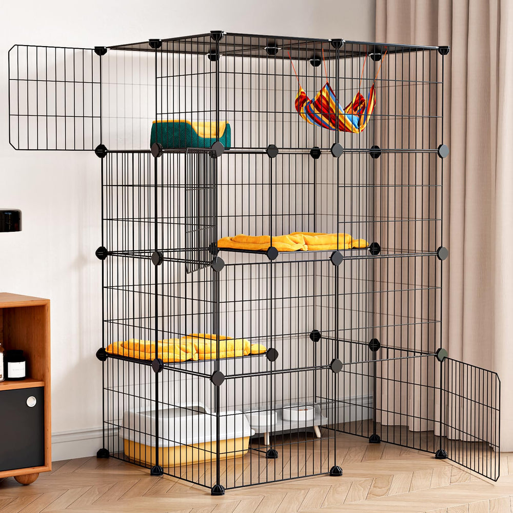 Oneluck jaula para gatos 4 niveles, espacio de trepar seguro.