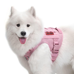 OneTigris arnés canino táctico rosado frontal, ideal para paseos diarios