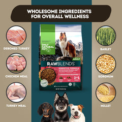 Only Natural Pet Raw Blends Infused Grain Free, trozos crudos que mejoran la palatabilidad.