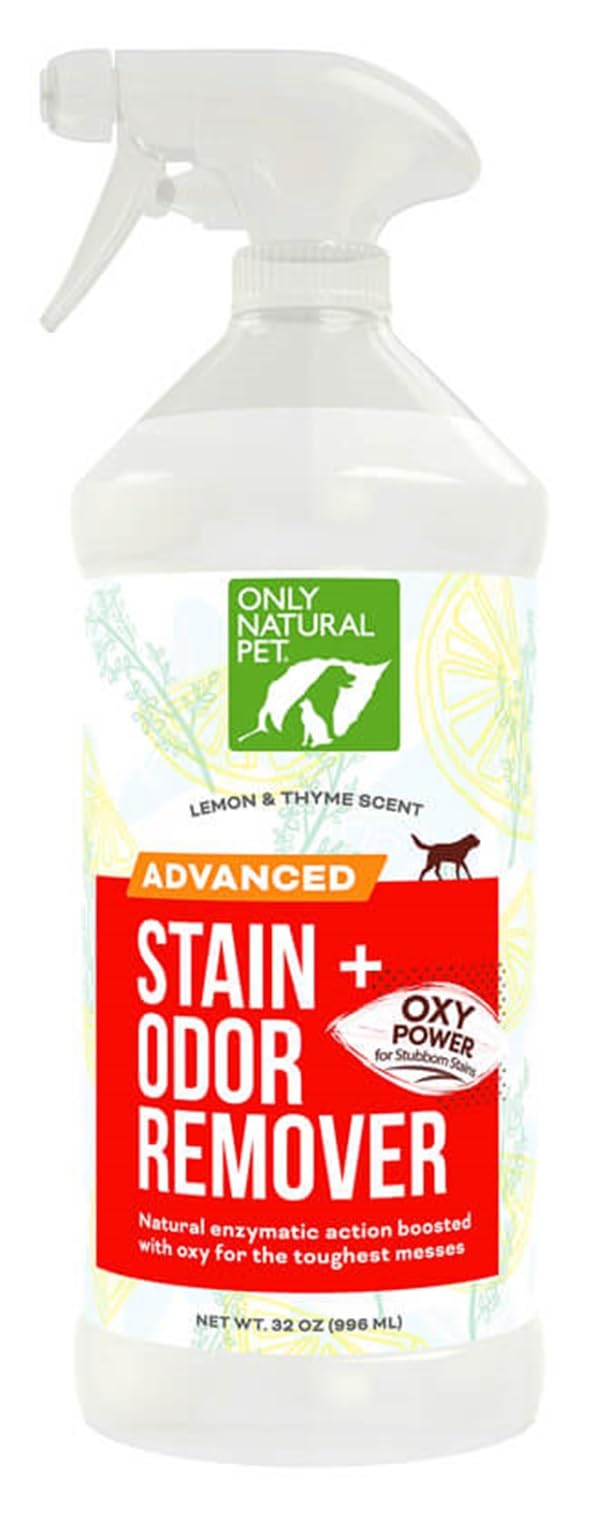 Only Natural Pet limpiador enzimático avanzado para perros, botella con oxígeno, acción potente.