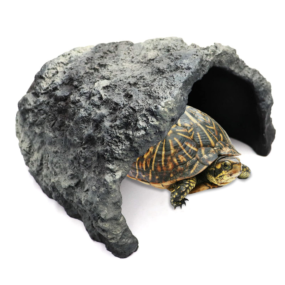Cueva de roca para reptiles Oooct, refugio exterior amplio y seguro.