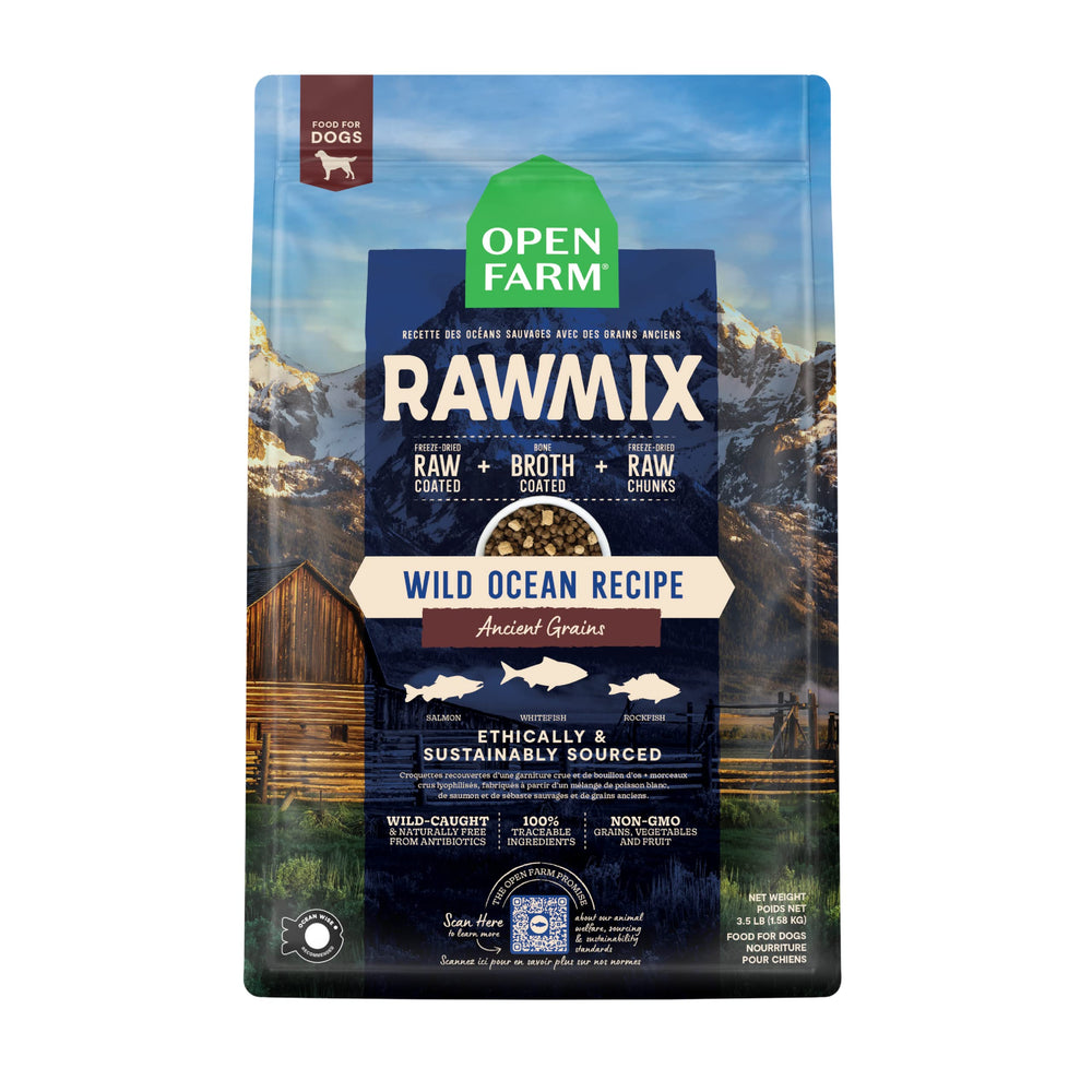 Open Farm RawMix croquetas con granos antiguos y salmón para alimentación diaria