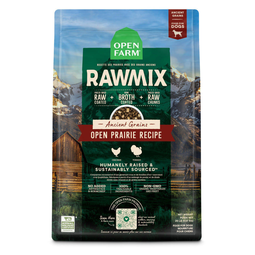 Open Farm RawMix: bolsa de 20 lb para almacenamiento práctico y porciones consistentes