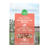 Open Farm salmón y bacalao crudo para gatos, 92% carne y órganos, rico en proteína.