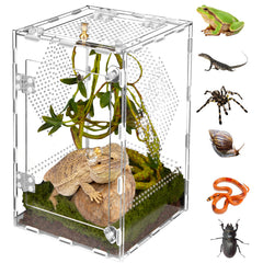 Orekemo Terrario Reptil, pared 360° cristalina para observación clara de tu mascota