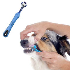 Orgrimmar cabezas tres caras cepillo dental mascota, cubre más superficies