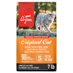 orijen para gatos en bolsa de 7 libras, empaque visible para elegir con confianza.