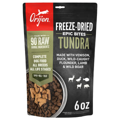 ORIJEN Epic Bites Tundra, bolsa de 6 oz y aroma intenso para perros activos.