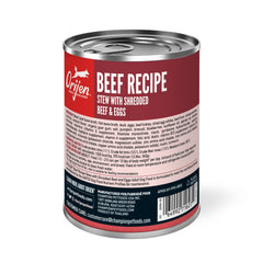 Lata ORIJEN de 12.8 oz con estofado de res para comer fácil.